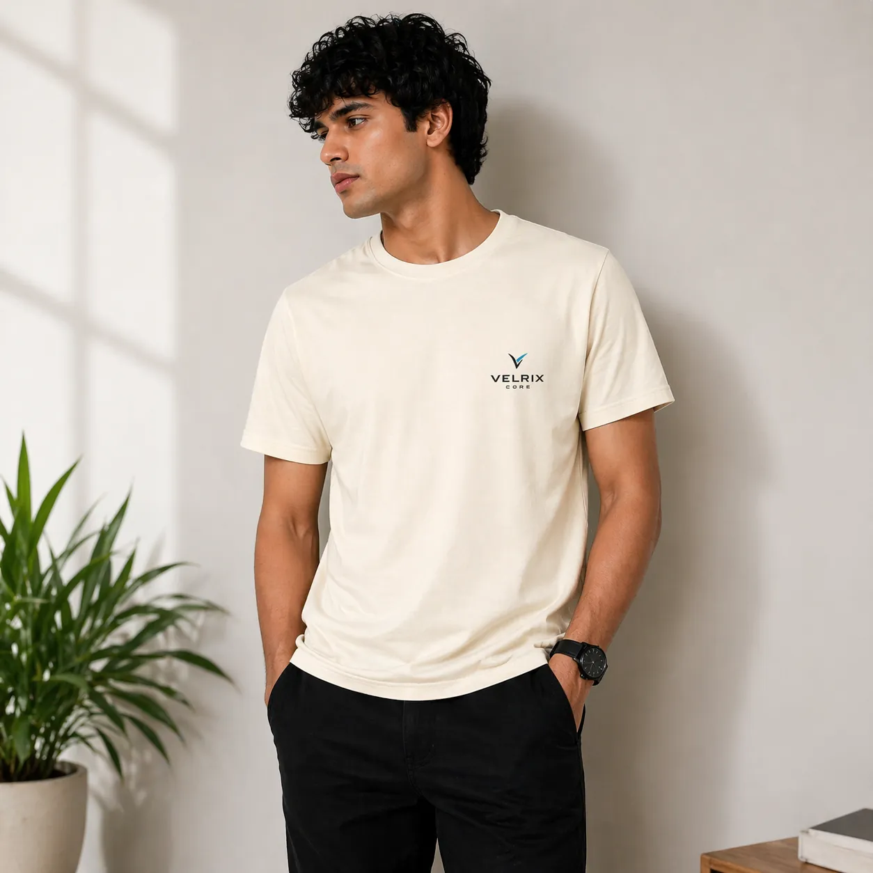 Add Core To Your Lifestyle - Velrix Core Basic Regular Fit T-Shirt ( Off-White )