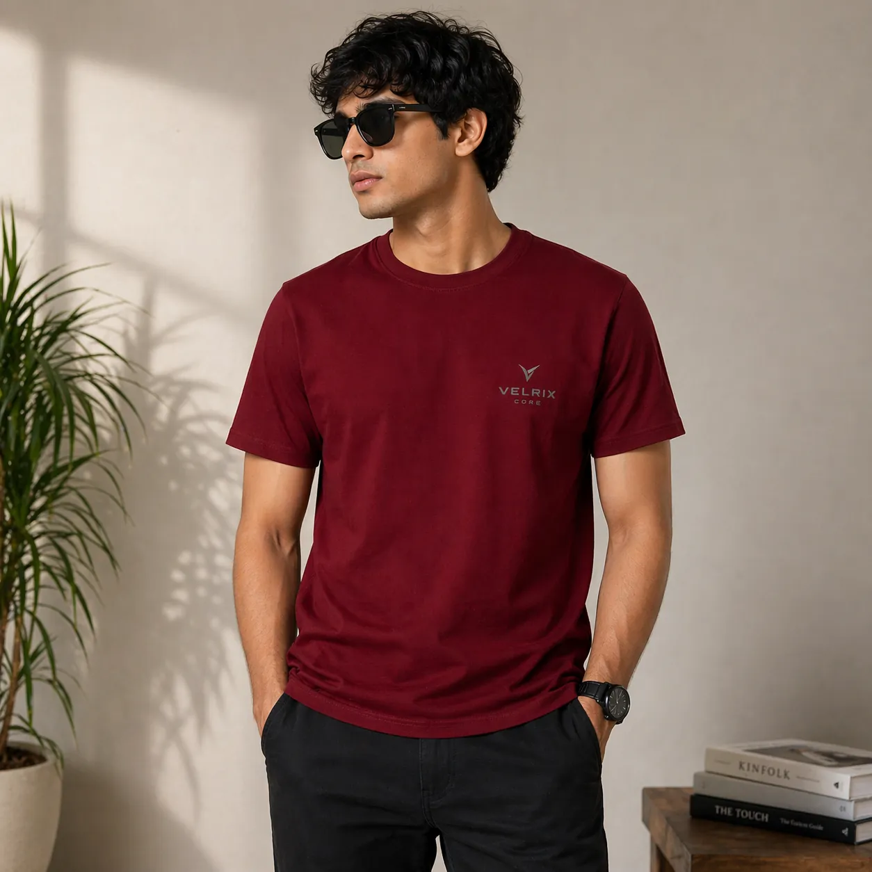 Add Core To Your Lifestyle - Velrix Core Basic Regular Fit T-Shirt (Maroon)