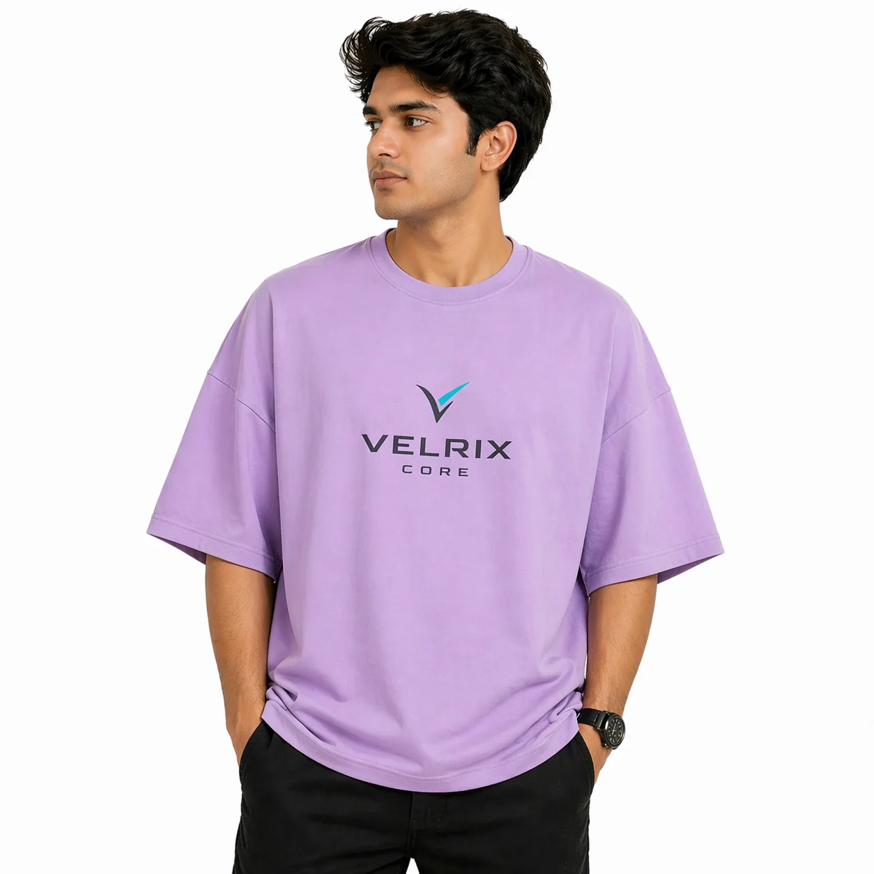 Add Core To Your Lifestyle - Velrix Core Basic Oversized T-Shirt ( Lavender )