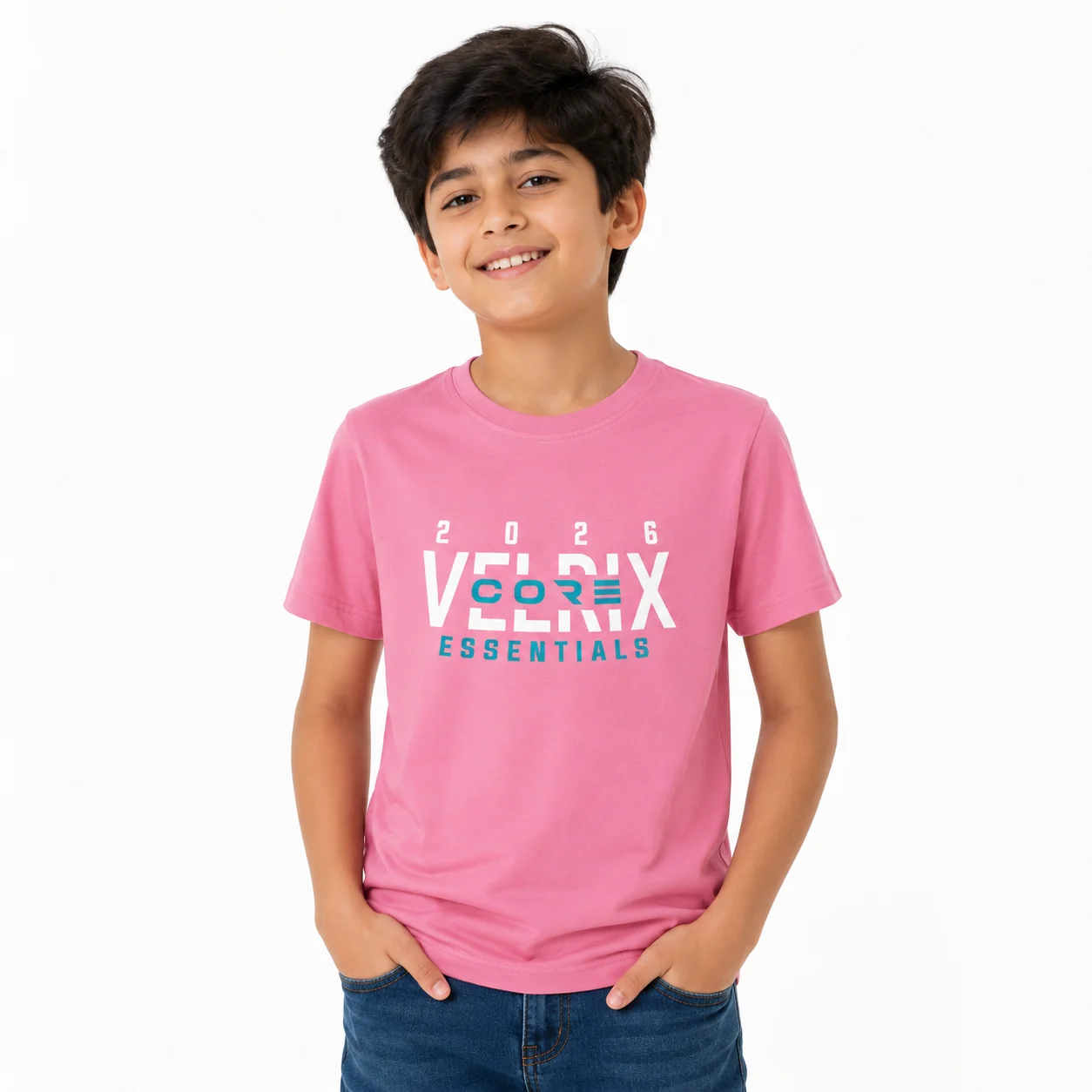 Velrix Core Kids 180 GSM Cotton Graphic T-Shirt
