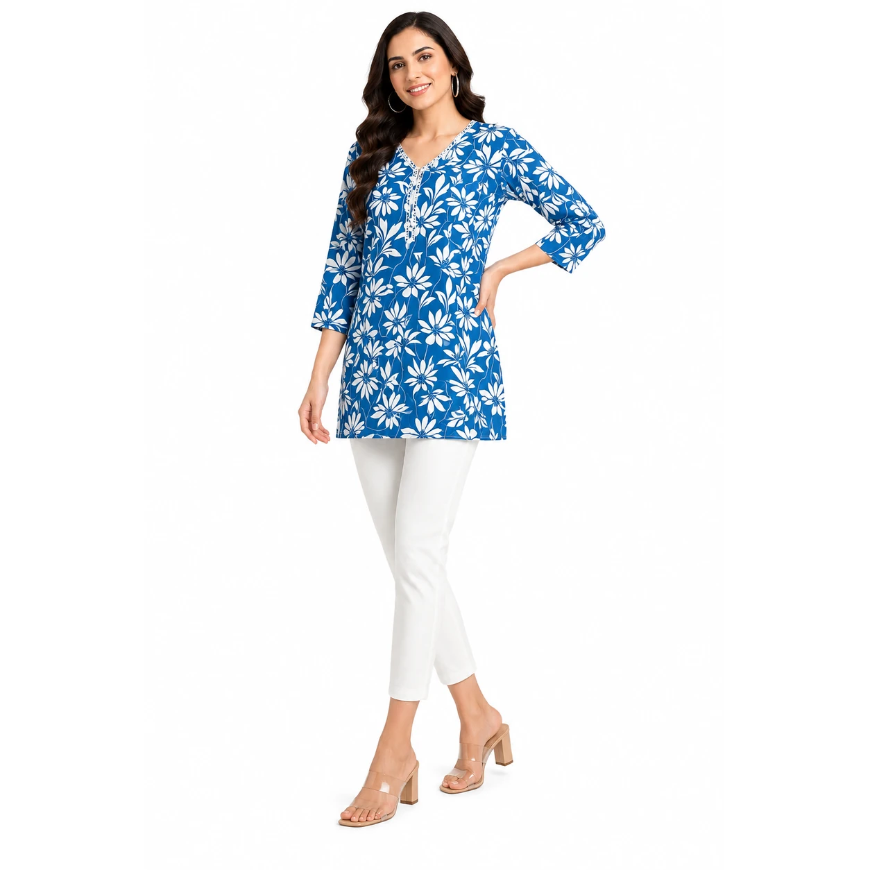 Women’s Printed Kurti (vibrant blue)