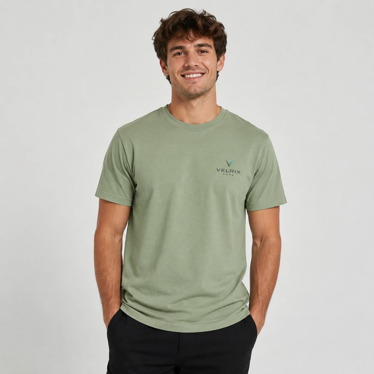 Add Core To Your Lifestyle - Velrix Core Basic Oversized T-Shirt (Sage Green)