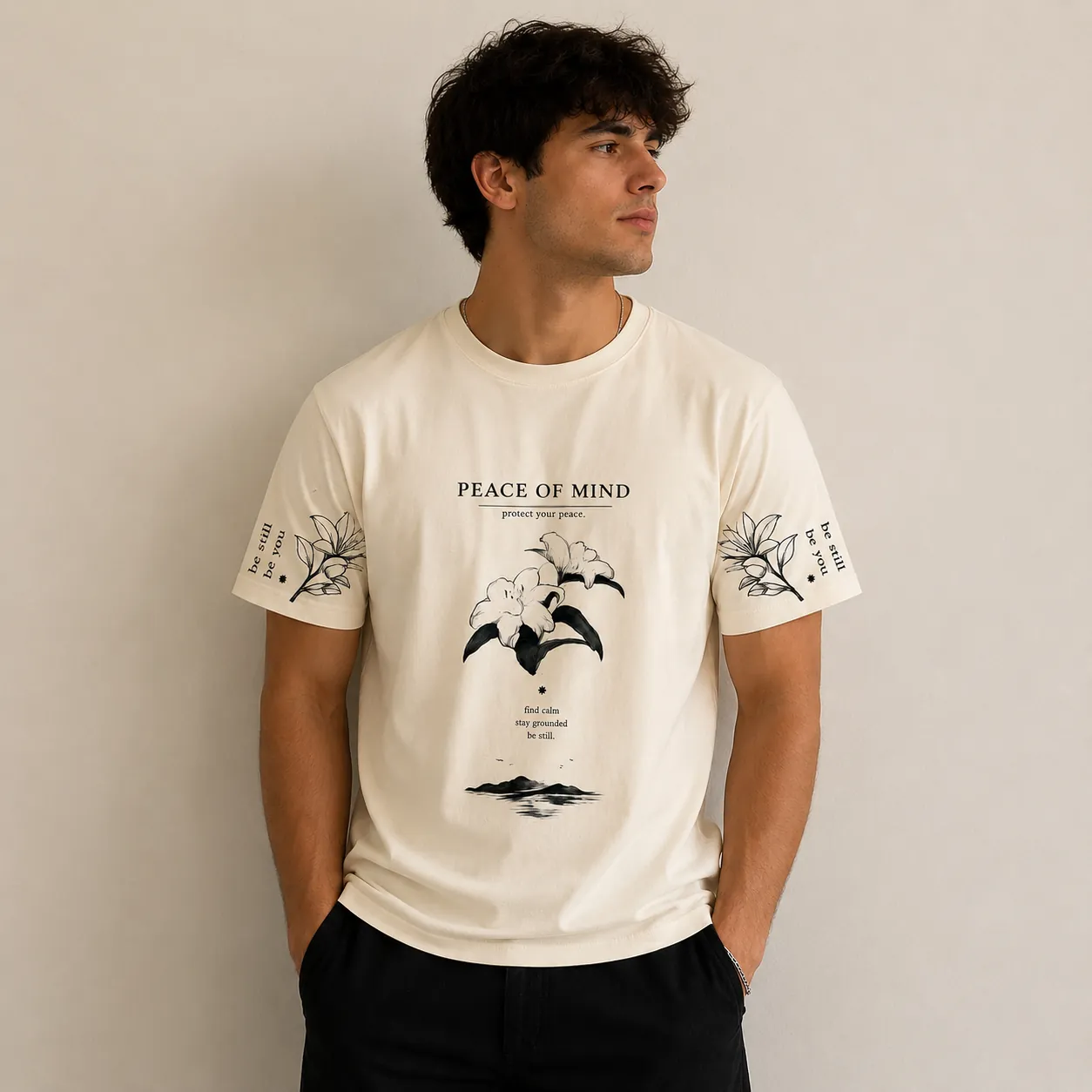 PEACE OF MIND Oversized T-Shirt(Off-white)